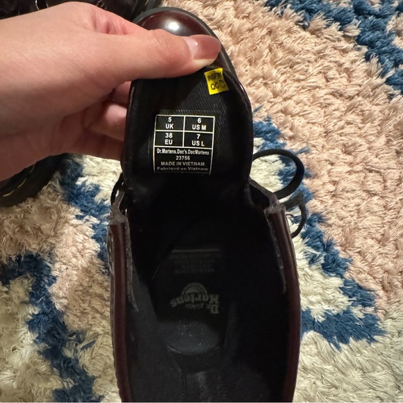 Dr Martens VEGAN 1460 LACE UP BOOTS Cherry Red — Oxford Rub Off Size L 7 - Picture 13 of 13